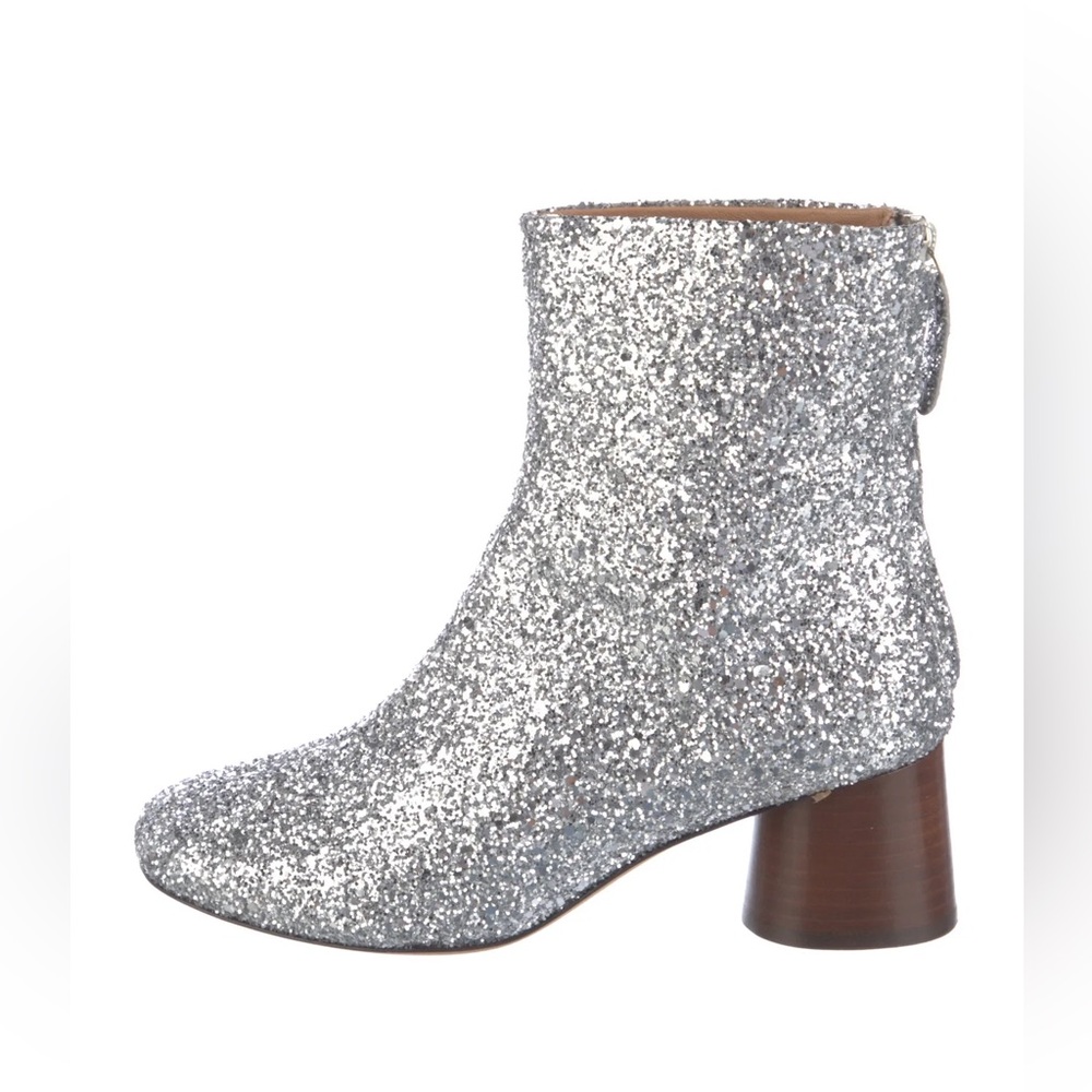 Mansur Gavriel Silver Glitter Ankle Boots RARE